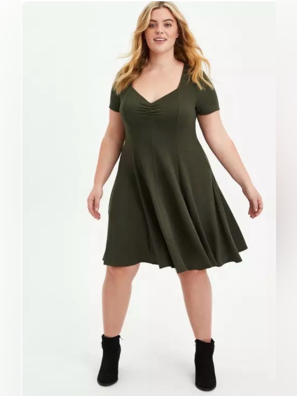 Torrid Dress Mini Slub Rib Fluted Dress rib knit size 4